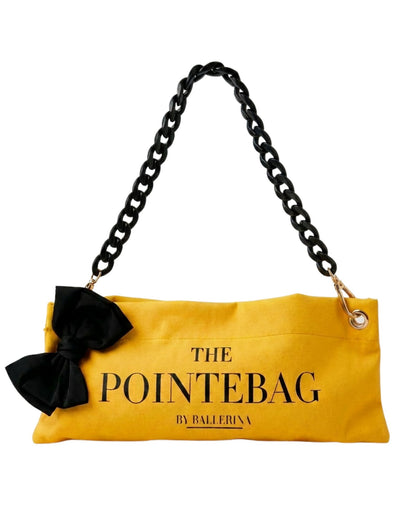 Butter Yellow Classic Pointe Shoe Bag with black chain handle — PointeBag By Ballerina