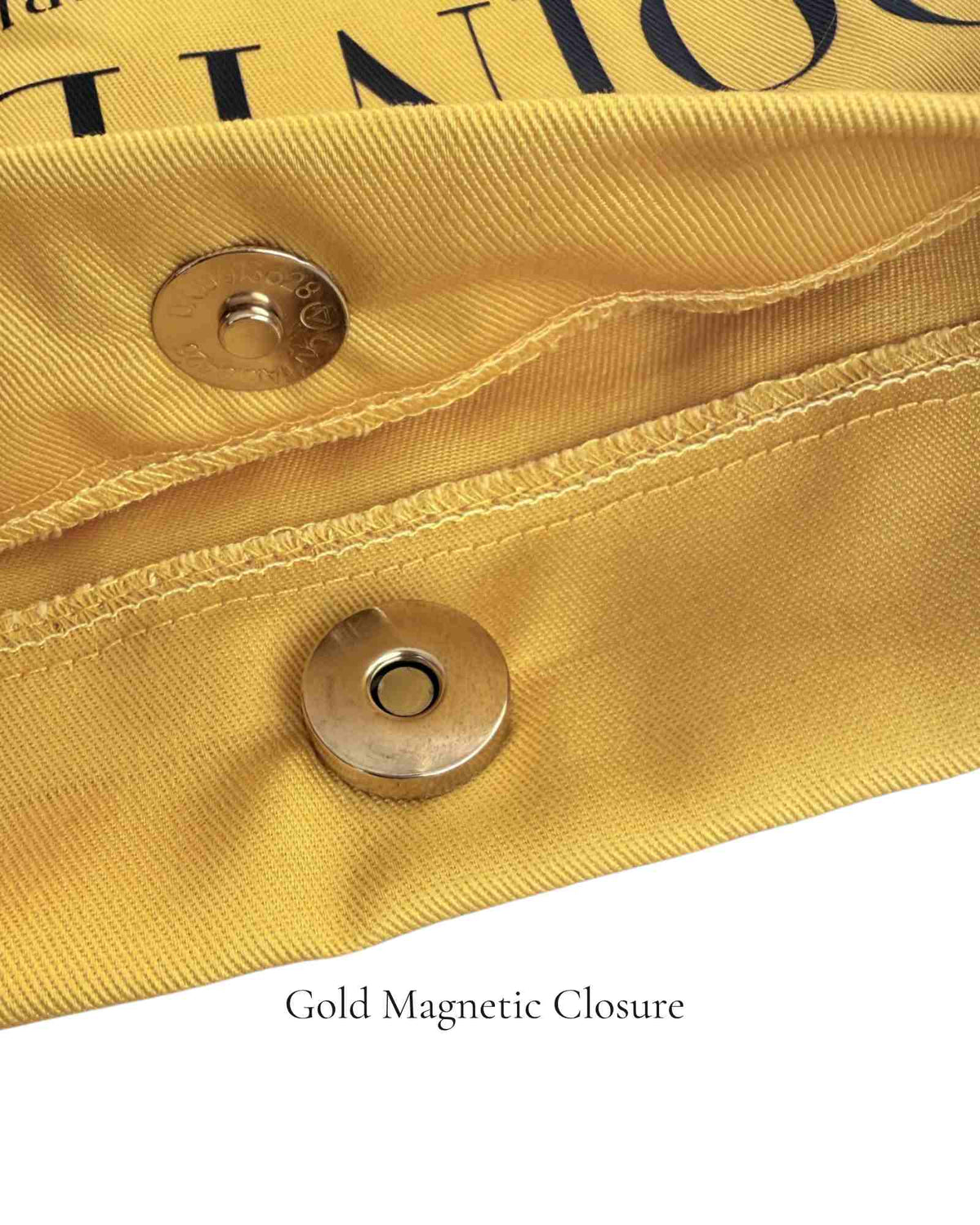 Gold magnetic closure on Butter Yellow Classic Pointe Shoe Bag — PointeBag By Ballerina