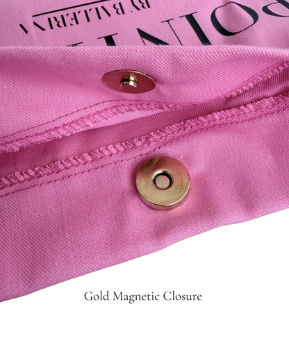 Pink Classic Pointe Shoe Bag with gold magnetic closure — PointeBag By Ballerina