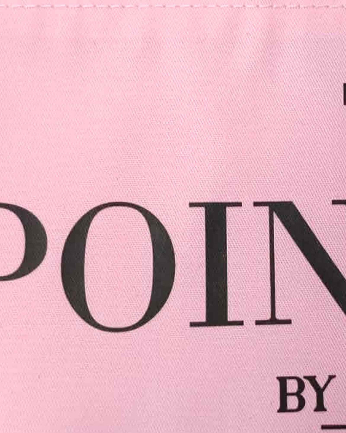 Pink Polka Edit true color close-up — blush pink 220g cotton canvas texture of The PointeBag Classic pointe shoe bag — PointeBag By Ballerina