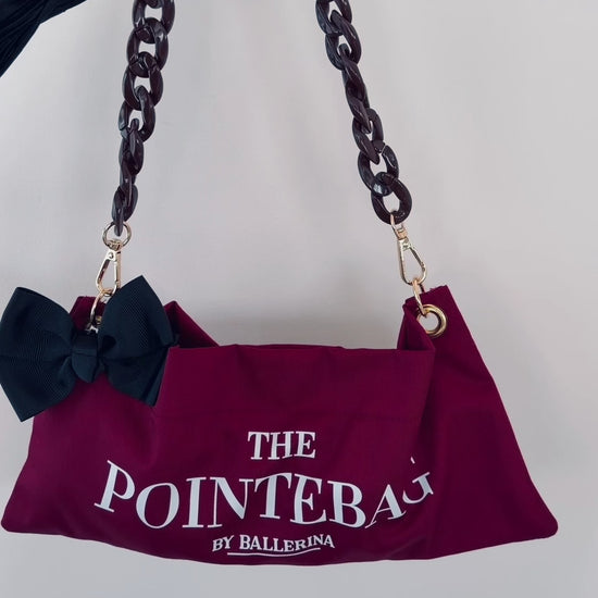 PointeBag by Ballerina — cotton fabric ballet bag with designer swappable chains, clips and sweet vanilla scent
