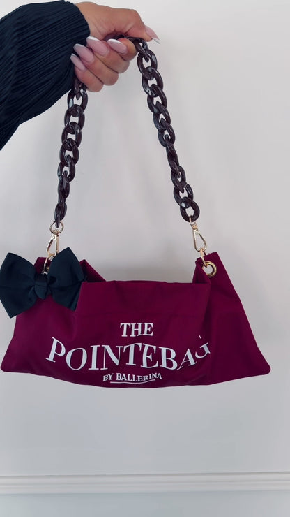 PointeBag by Ballerina — cotton fabric ballet bag with designer swappable chains, clips and sweet vanilla scent