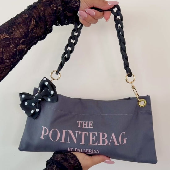 Video of the Dark Grey polka edit pointe shoe bag from The Polka Edit – premium ballet bag by PointeBag By Ballerina